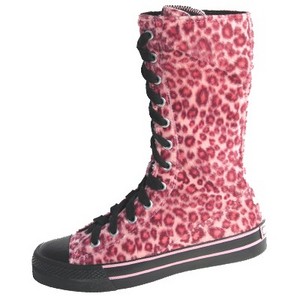 "Cindy" Pink Leopard Print High Leg Boot