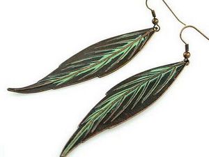 Angel or Bird Wings Feather Brass-Tone Hook EarringsAngel or Bird Wings Feather Brass-Tone Hook Earrings