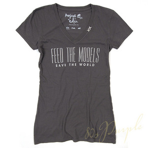 Project E - Women's Feed the Models V-Neck Tee (Stone)