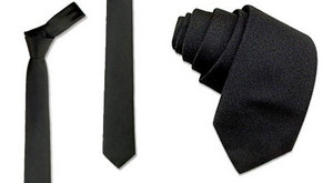 Black silk skinny tie