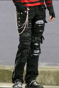 Gothic Punk Emblem Cotton Pants