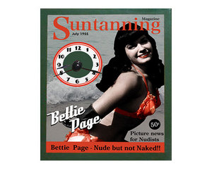 Bettie Page Small Tin Clock