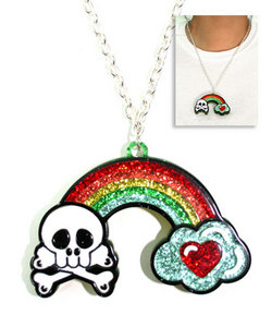 RETRO SKULL/HEART NECKLACE