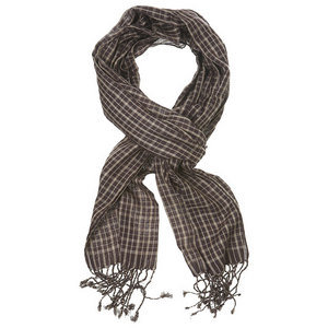 BURGUNDY CHECK SCARF