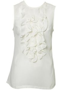 Sleeveless Frill Front Blouse