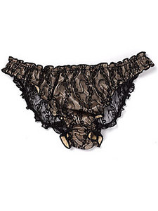 Lace Overlay Satin Briefs