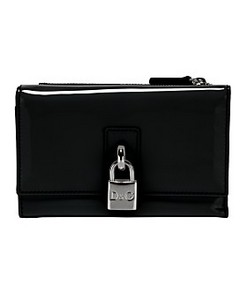 D&G Dolce & Gabbana Patent Padlock Bi-Fold Wallet