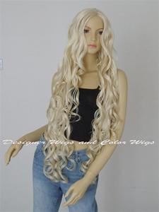 40" Blonde Cosplay Spiral Curls Ex-Long Wigs C- MB