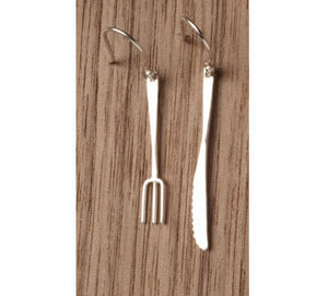 dottyspeck fork & knife earrings