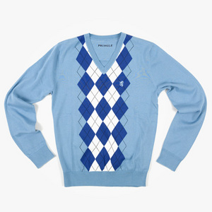 Свитер Pringle of Scotland V Neck Argyle Sky Blue