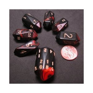 Crystal Dice in Oblivian Red Dice Set