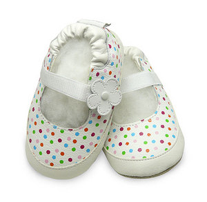 White Ballet / Dot Soft Soled Leather Baby Shoes