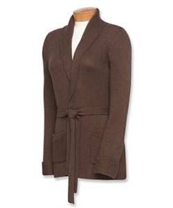 Classic Beige Belted Cardigan