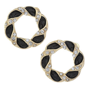 Twisted Circle Stud Earrings