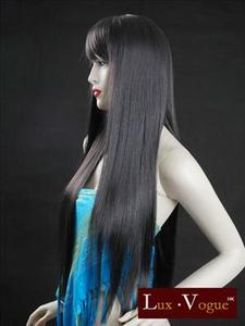 40" Silky STRAIGHT BLACK WIGS HAIR PERRUQUE 93L#2