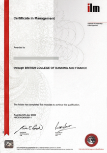 ILM certificate