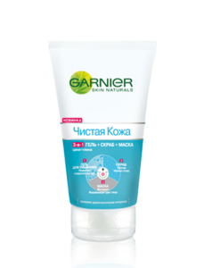 Garnier 3-в-1 Гель + Скраб + Маска