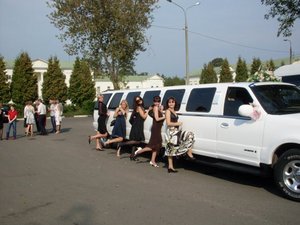 Glamorous party in limo with my girls