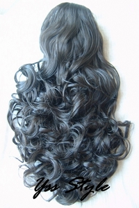 Curly Brown Clip-On Hair Extension salon Wigs save b17