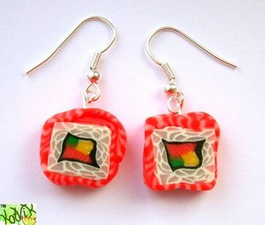 sushi earrings