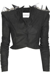 JULIEN MACDONALD Gem-embellished suede jacket