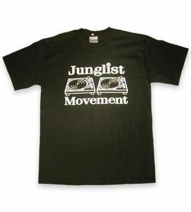 Black Junglist Movement Tee. Medium - 38" - 40"