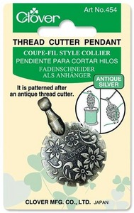 Clover - Thread Cutter Pendant - Antique Silver