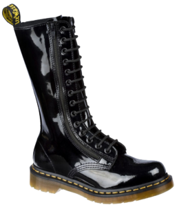 Dr. Martens 9733 14 EYE 2 ZIP BOOT BLACK PATENT LAMPER