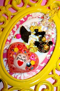 Ming Bling Meow Glitter and Sprinkles Resin Necklace