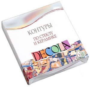 Набор контуров по стеклу и керамике.