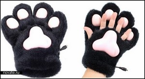 "Теплые лапки" Warmer Cat Paw Gloves от компании Thanko