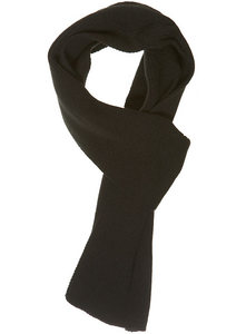 Black Basic Rib Scarf