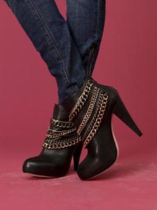 Flash Layered Chain Ankle Boot