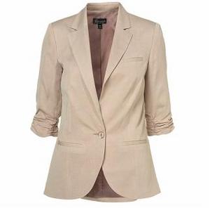 3/4 Gathered Sleeve Blazer