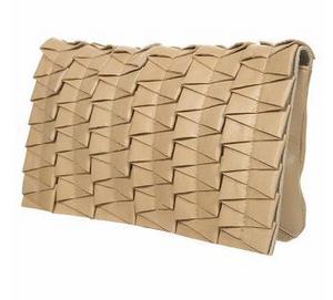 Leather Frill Clutch Bag