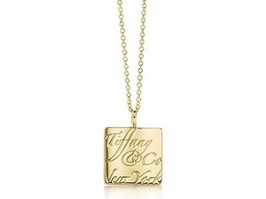 Tiffany square pendant in gold