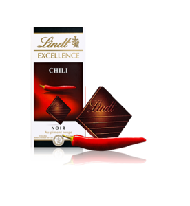 Lindt  темный шоколад с чили