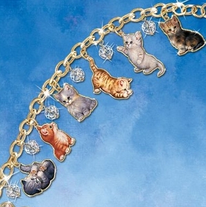 Cat Art Charm Bracelet