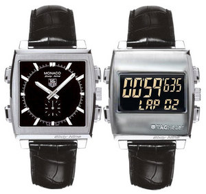 Tag Heuer Monaco 69 (Sixty-Nine) Analog/Digital Flip Mens Watch CW9110.FC6177