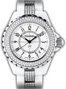 Chanel J12 Diamond Ladies Date Quartz Ceramic H1420