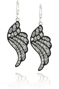 Kenneth Jay Lane Swarovski wing earrings