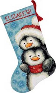 Hugging Penguins Stocking