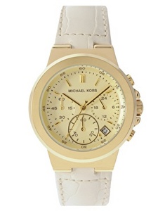 Michael Kors White Leather Strap Watch