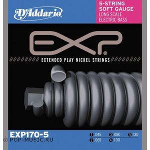 Струны для бас-гитары D`ADDARIO EXP170-5