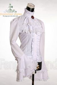 Gothic Lolita Puffy Sleeves Dame Blouse&Jabot