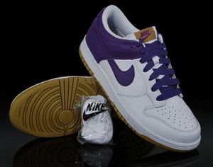 Nike Dunk Low CL - White / Varsity Purple - Metallic Gold