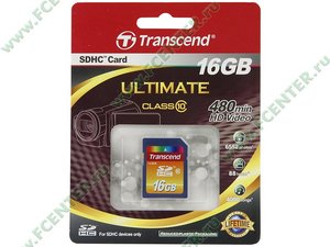 Карта памяти 16ГБ Transcend "TS16GSDHC10" SecureDigital Card HC Class10 Ultimate