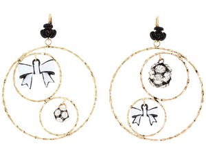 Betsey Johnson First Date Crustal Hoop Earrings