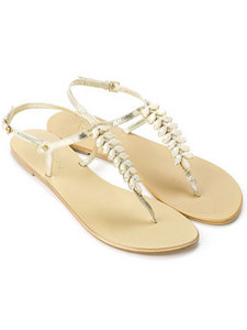 Asha Delicate Leaf Leather Sandals