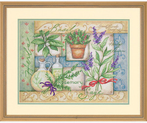 Herb Collage - Stamped Cross Stitch Kit by Dimensions